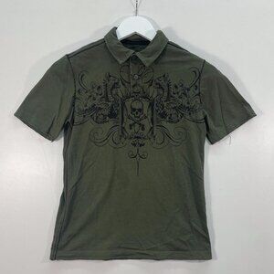 Y2K Grunge Green Polo Shirt